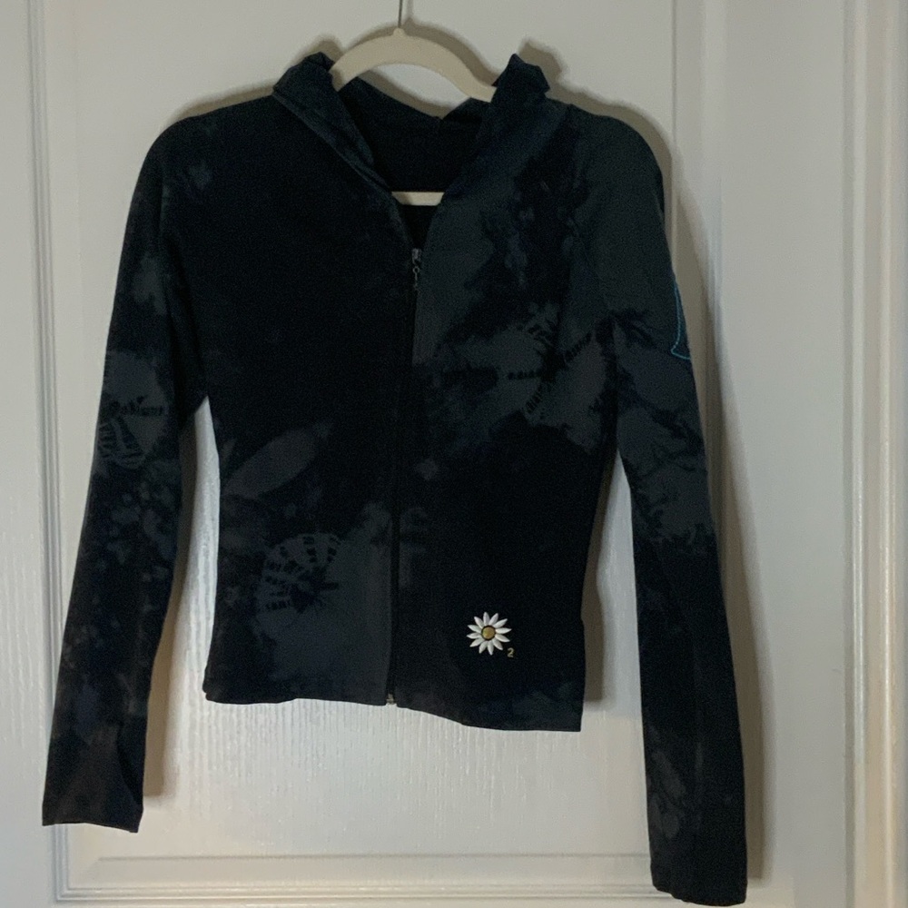 One-of-a-Kind Boho Yoga Jacket — Daisy & Paisley Patches — Zip Up Hoodie